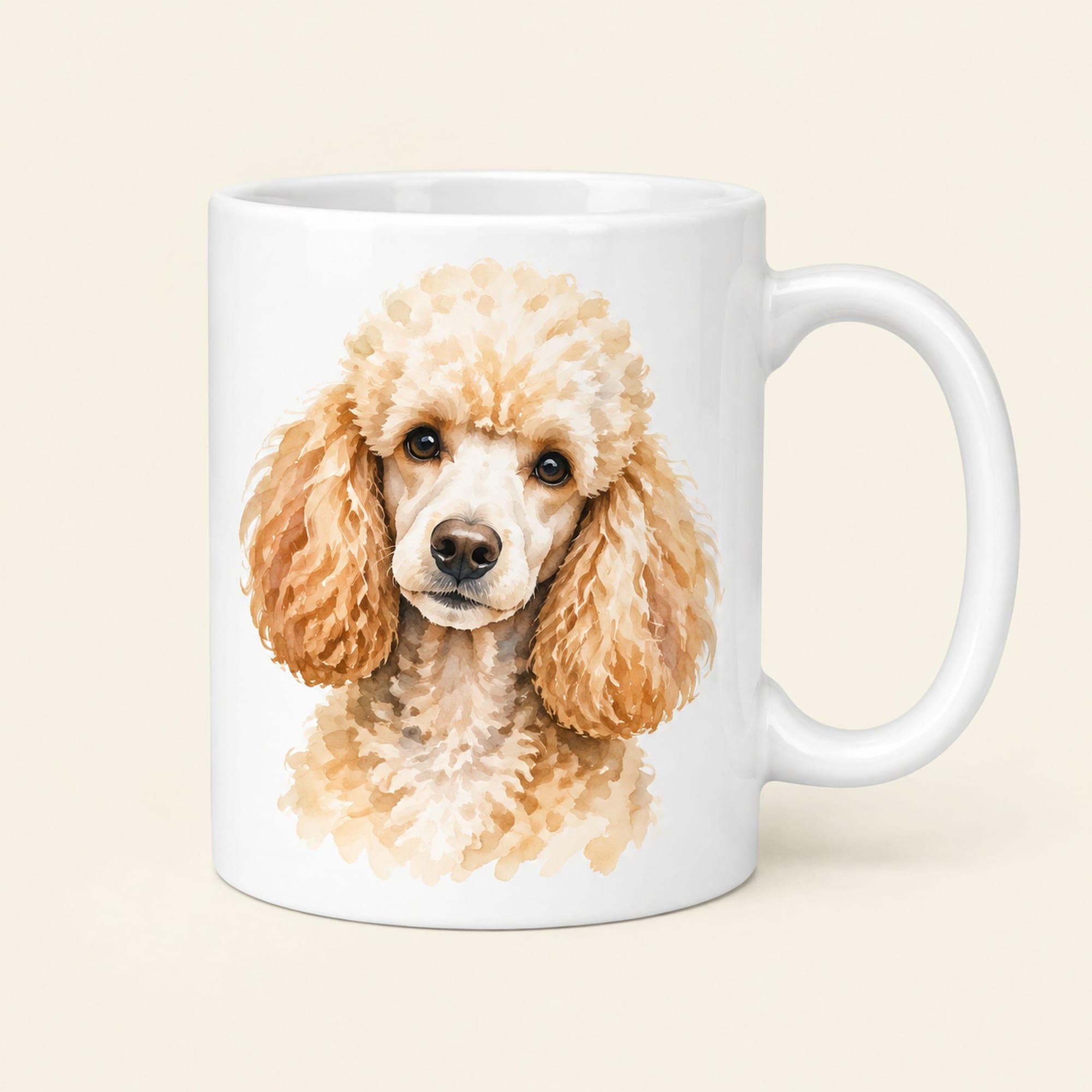 Poodle Watercolor Mug – Dog Lover Coffee Cup, 11 oz or 15 oz Ceramic