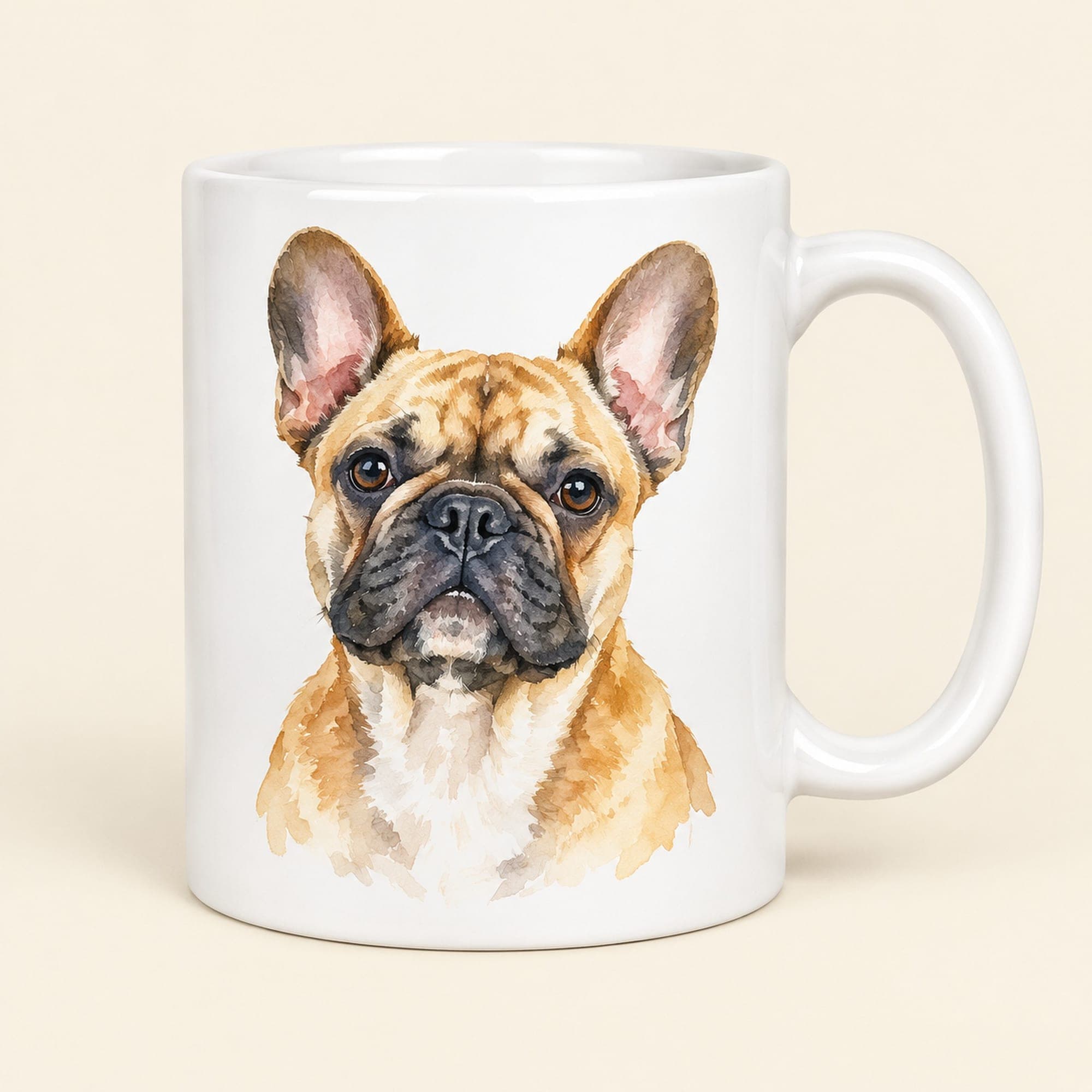 French Bulldog Watercolor Mug – Dog Lover Coffee Cup, 11 oz or 15 oz Ceramic