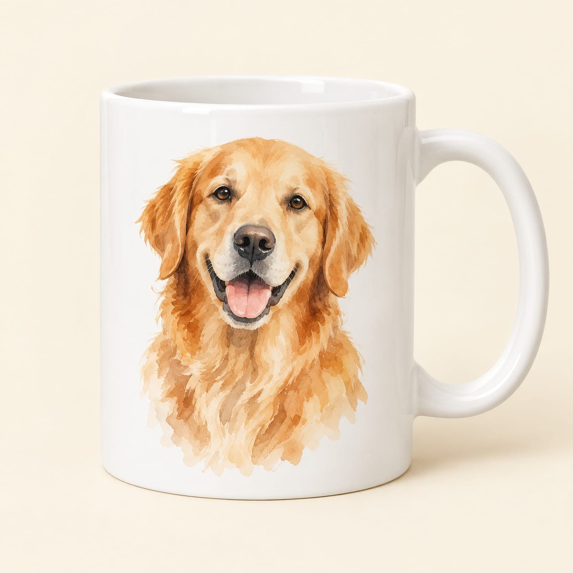 Golden Retriever Watercolor Mug – Dog Lover Coffee Cup, 11 oz or 15 oz Ceramic