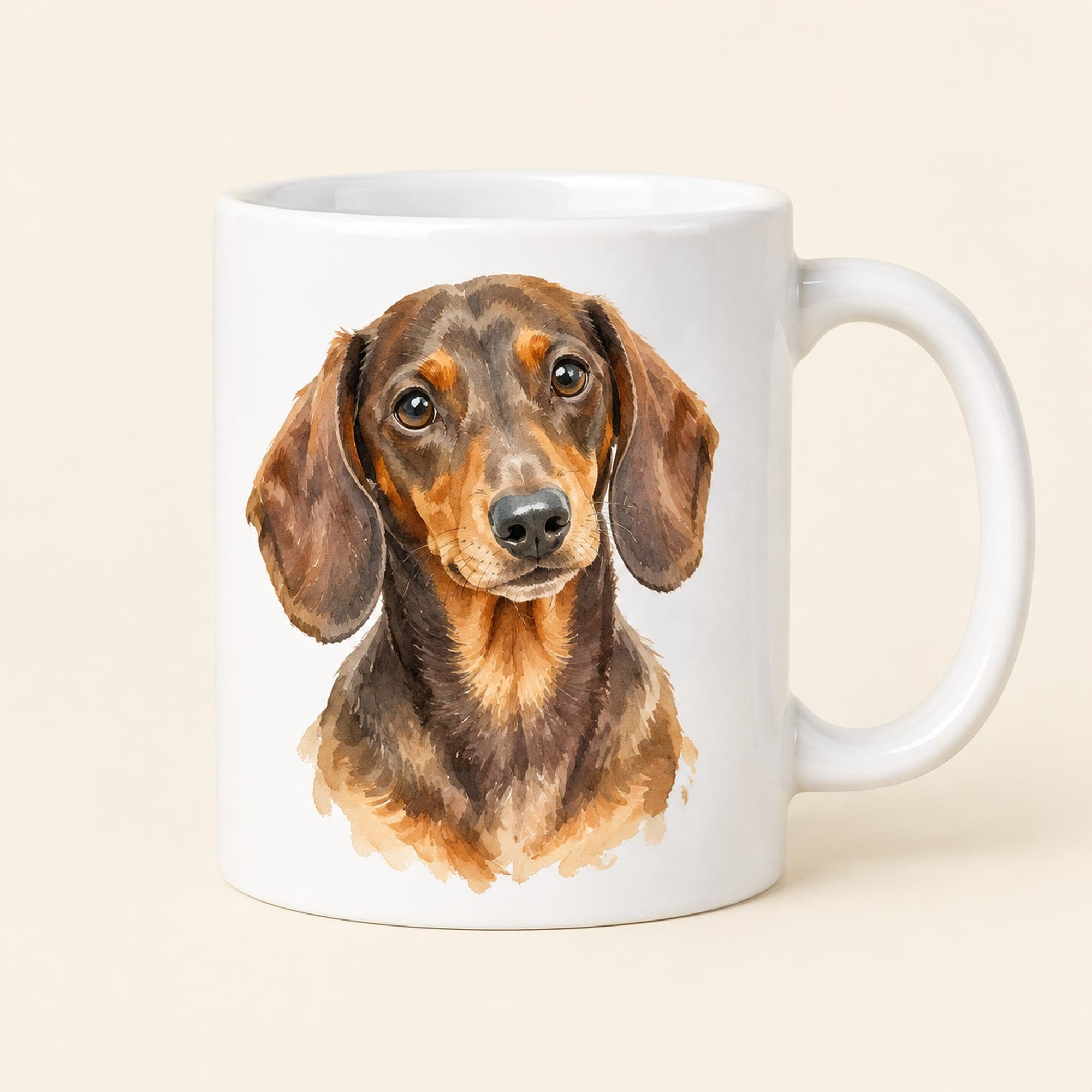 Dachshund Watercolor Mug – Dog Lover Coffee Cup, 11 oz or 15 oz Ceramic