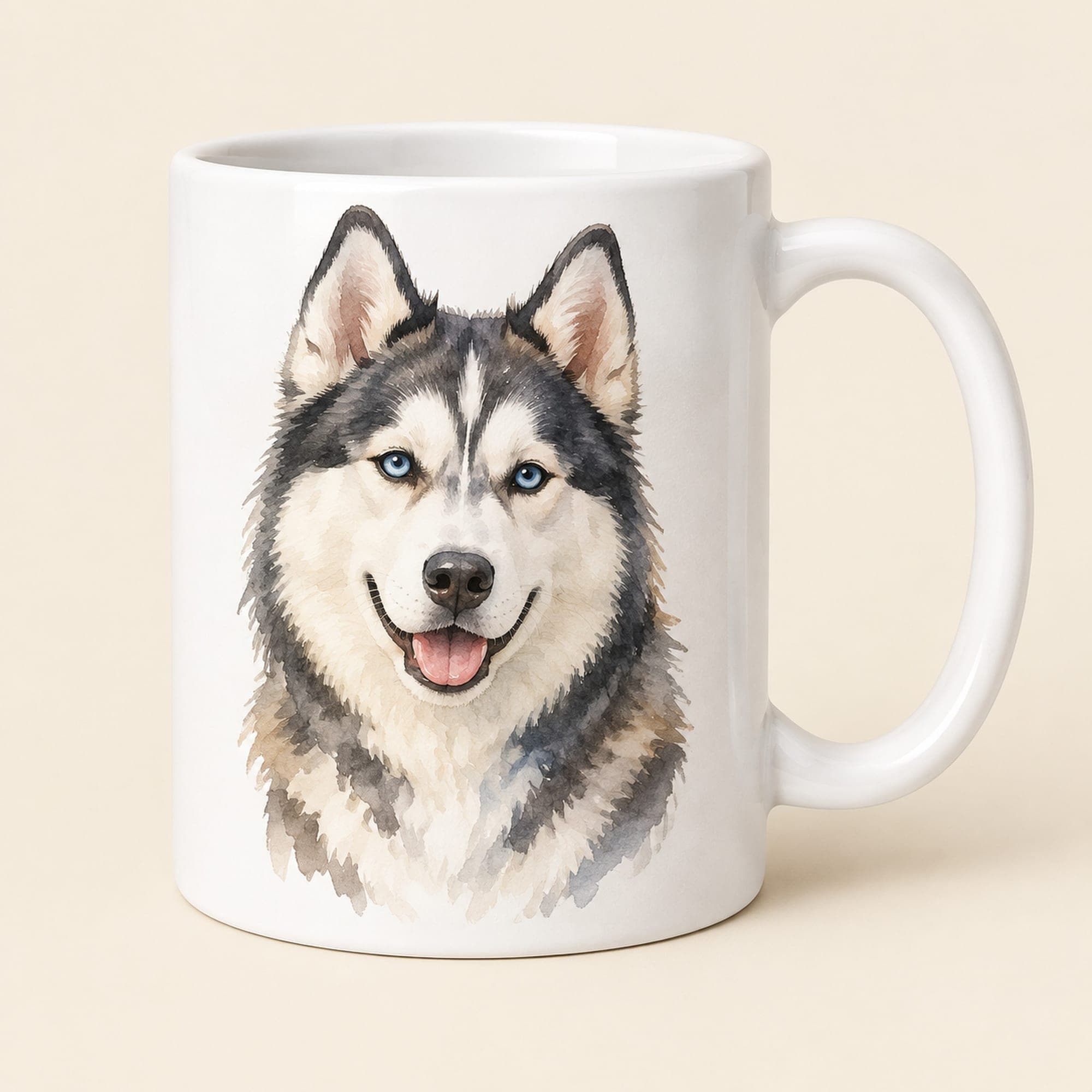 Siberian Husky Watercolor Mug – Dog Lover Coffee Cup, 11 oz or 15 oz Ceramic